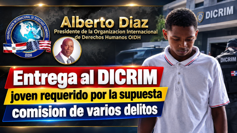 Rainer Diaz Cuevas se entrega al DICRIM por medio dela OIDH que preside Alberto Diaz